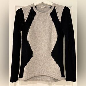 Helmut Lang Black and Gray Crew Neck Sweater